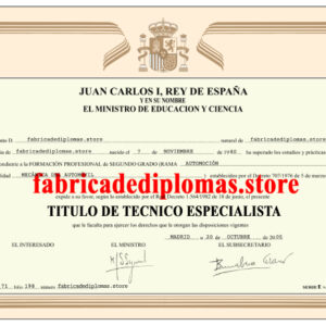 Título de Técnico Especialista España comprar fp español