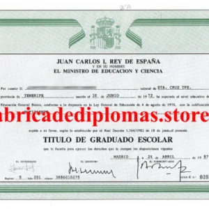 Comprar título EGB, Título de Graduado Escolar